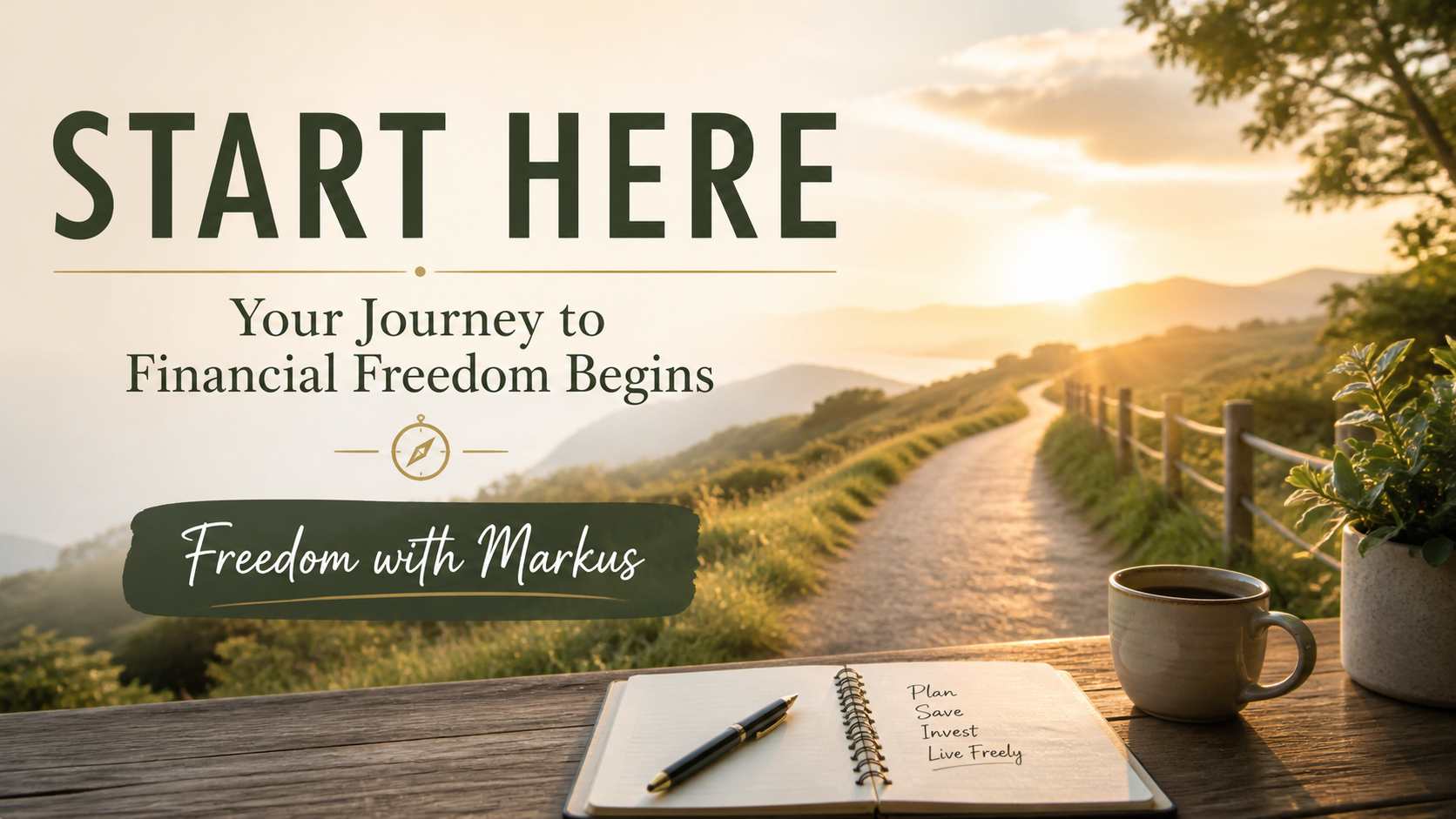 A path toward sunrise representing the start of a financial freedom journey